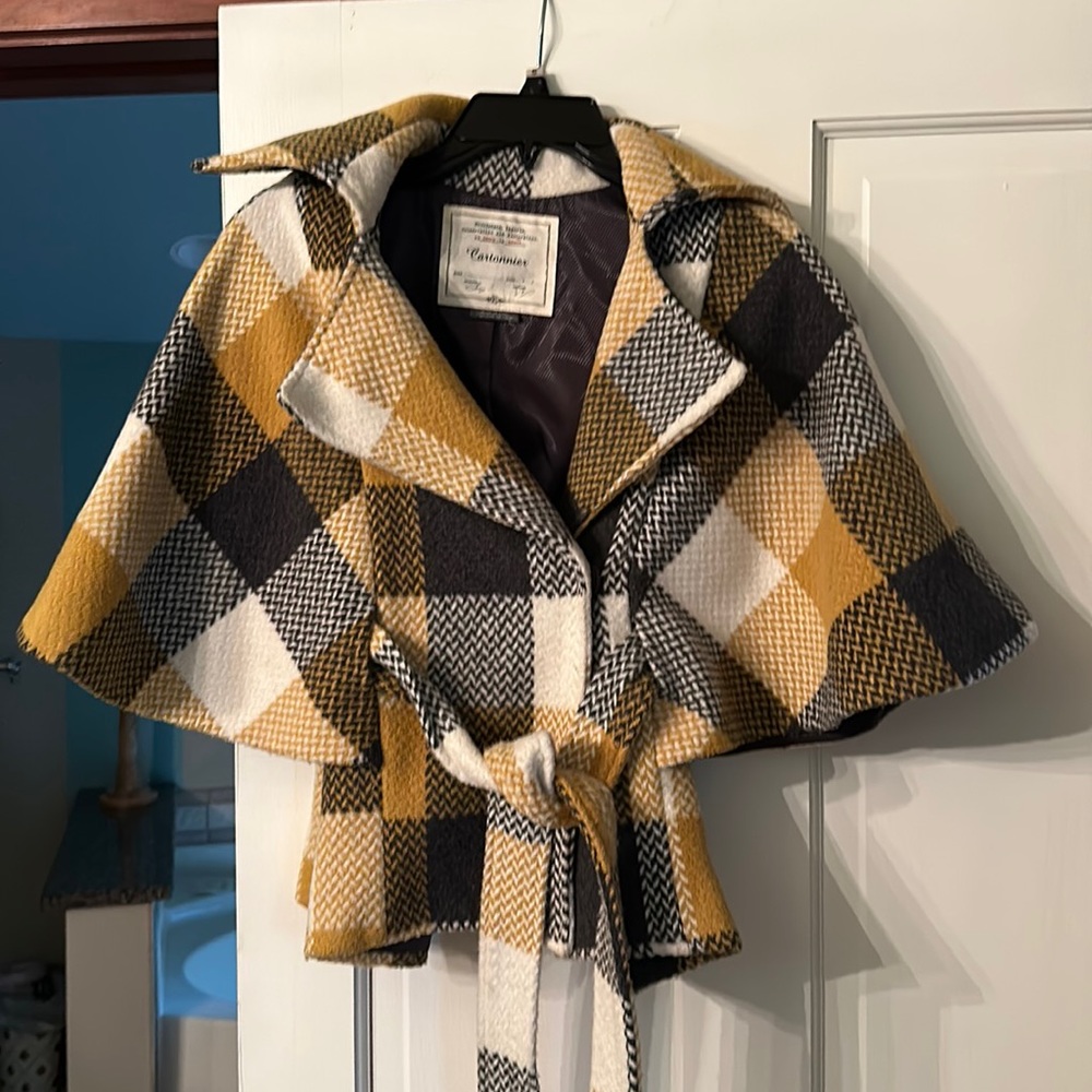 Plaid jacket/cape
